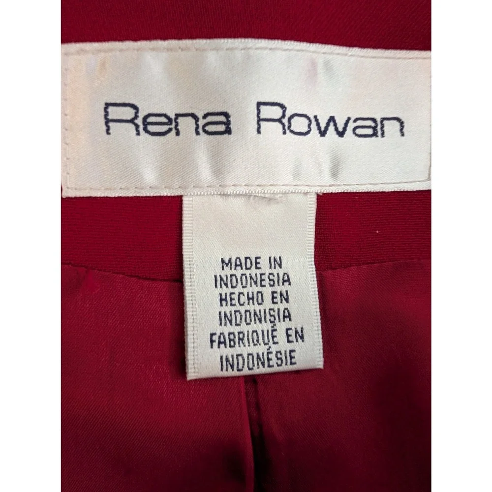 Rena Rowan Red Single Button Blazer Jacket Notch Lapel Career Plus Size 20W - Picture 12 of 14